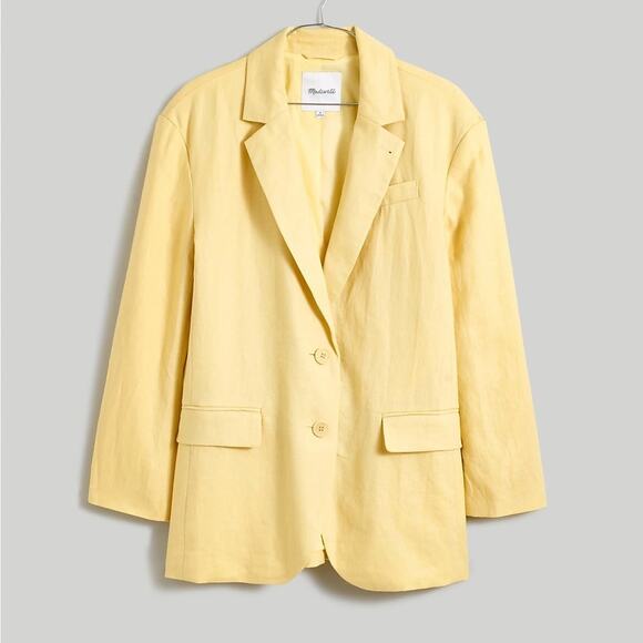 Madewell Yellow Oversized Linen Blazer NEW - Picture 3 of 7